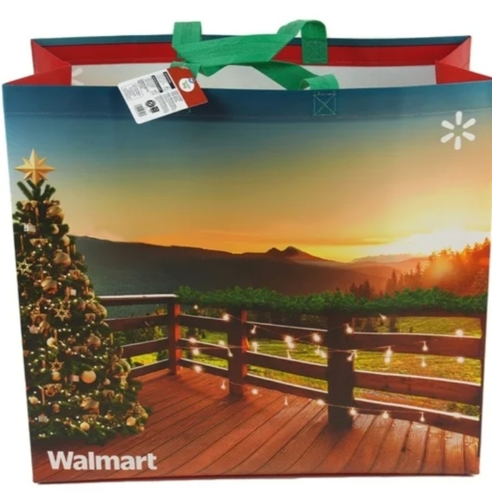 Walmart Holiday Shopping Bag with Scenic Design